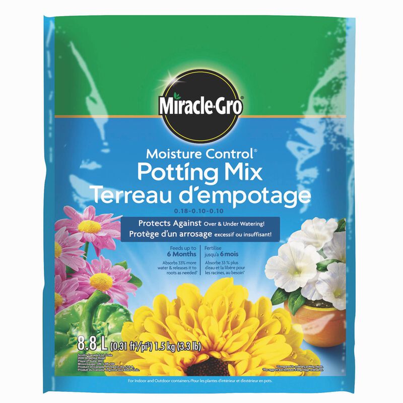 Miracle-Gro Moisture Control Potting Mix, Potting Soil for Container  Plants, Protects Against Over and Underwatering, 16 qt.