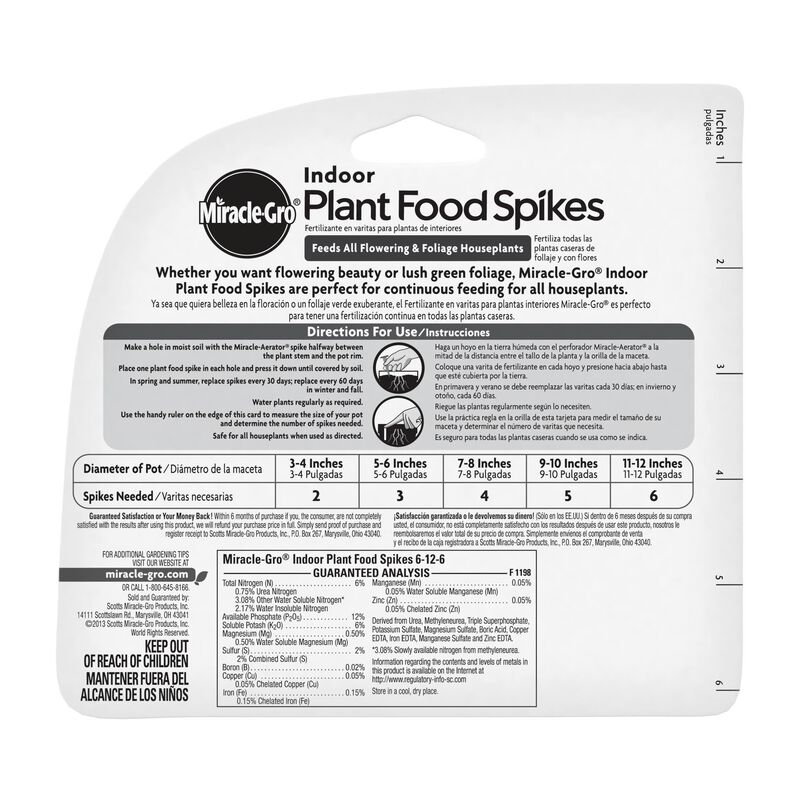 MiracleGro Indoor Plant Food Spikes Miracle Gro